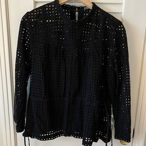 Black Ruffle Lace Top Size 4